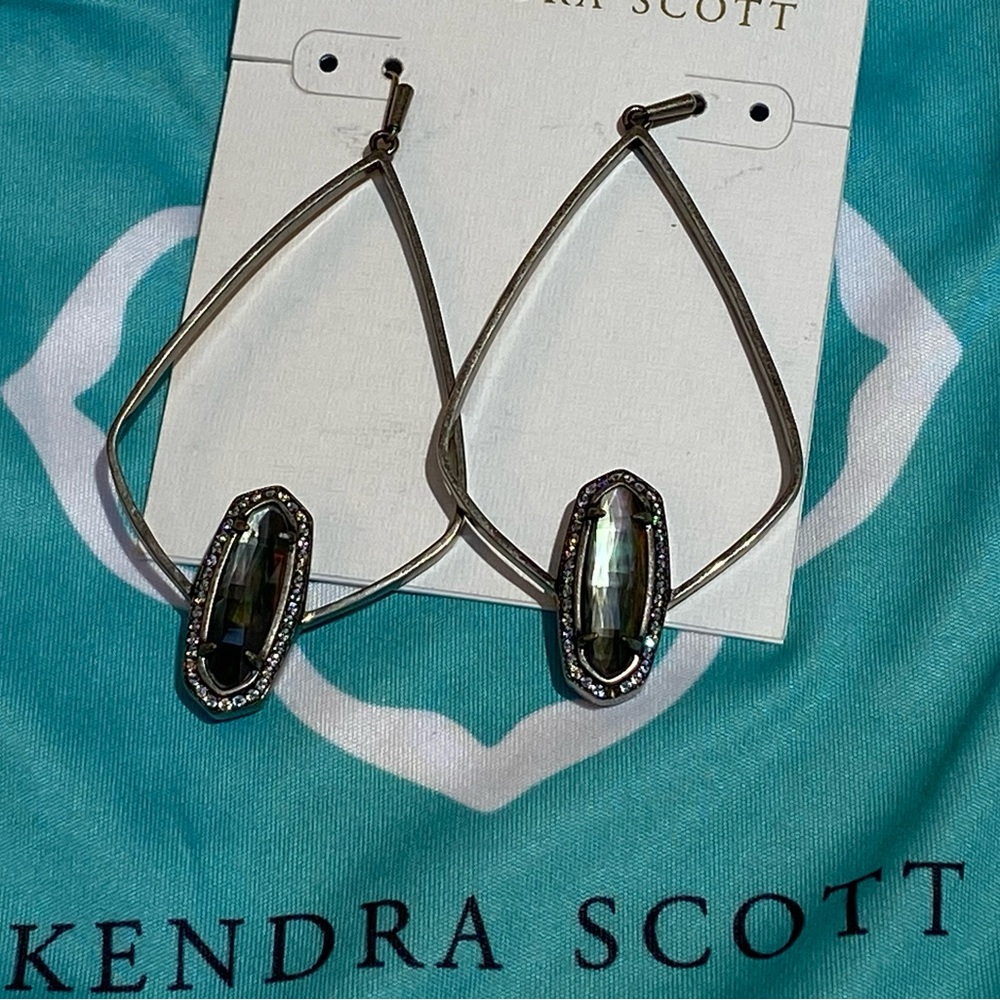 Kendra Scott Gun Mettle Abalone Earrings